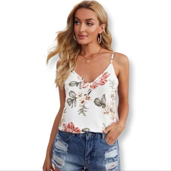 White Label Tops - Floral Print Camisole Top